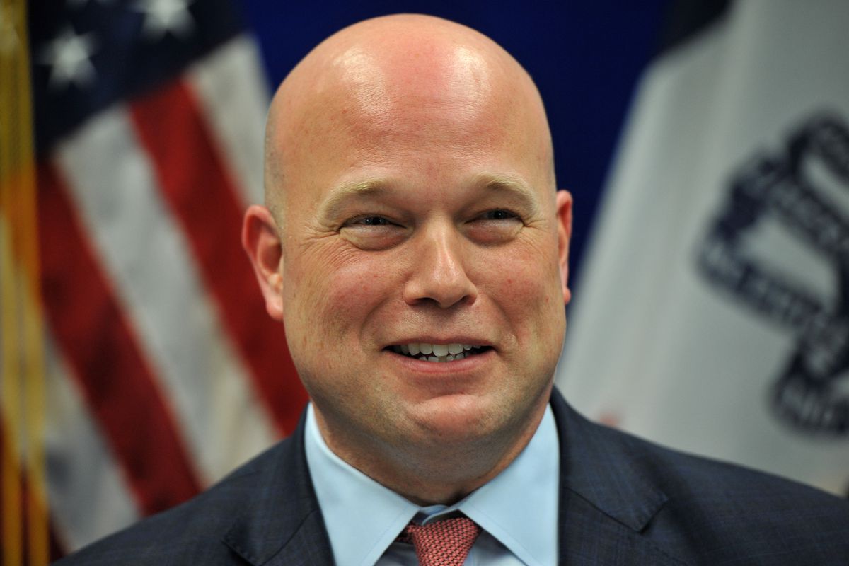 Acting Attorney General Matthew Whitaker gives brief remarks to state and local law enforcement on efforts to combat violent crime and the opioid crisis on November 14, 2018.