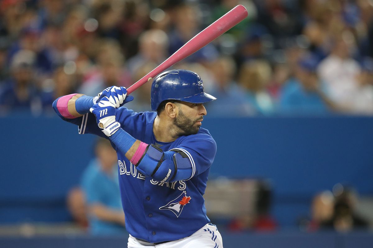 One of the only pictures I could find in which Bautista is not either sticking out his tongue or making a kissy face.
