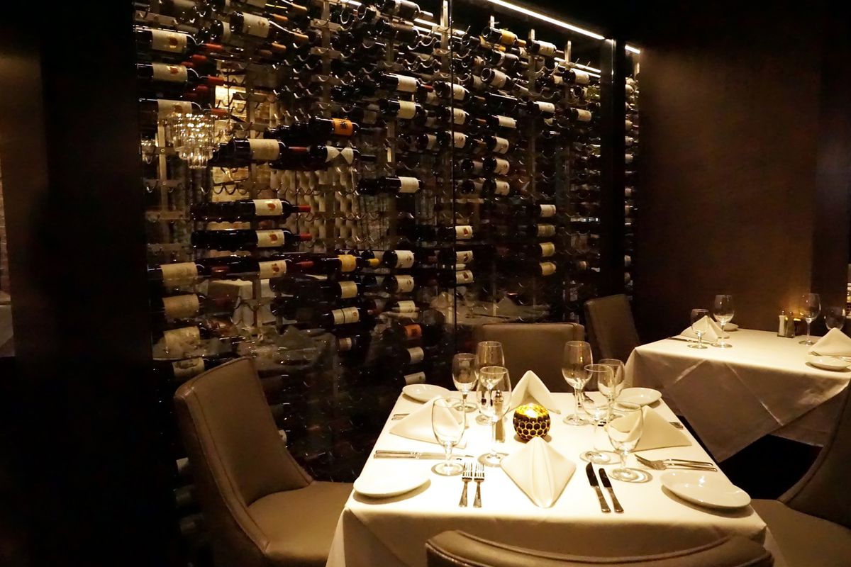 Refrigerated Wine Wall at Center City's Ruth's Chris Steak House