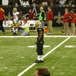 Sproles awaiting a punt. 