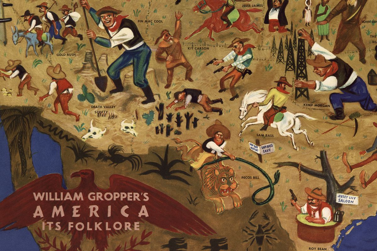 Southwest: William Gropper's American Folklore Map (Library of Congress)