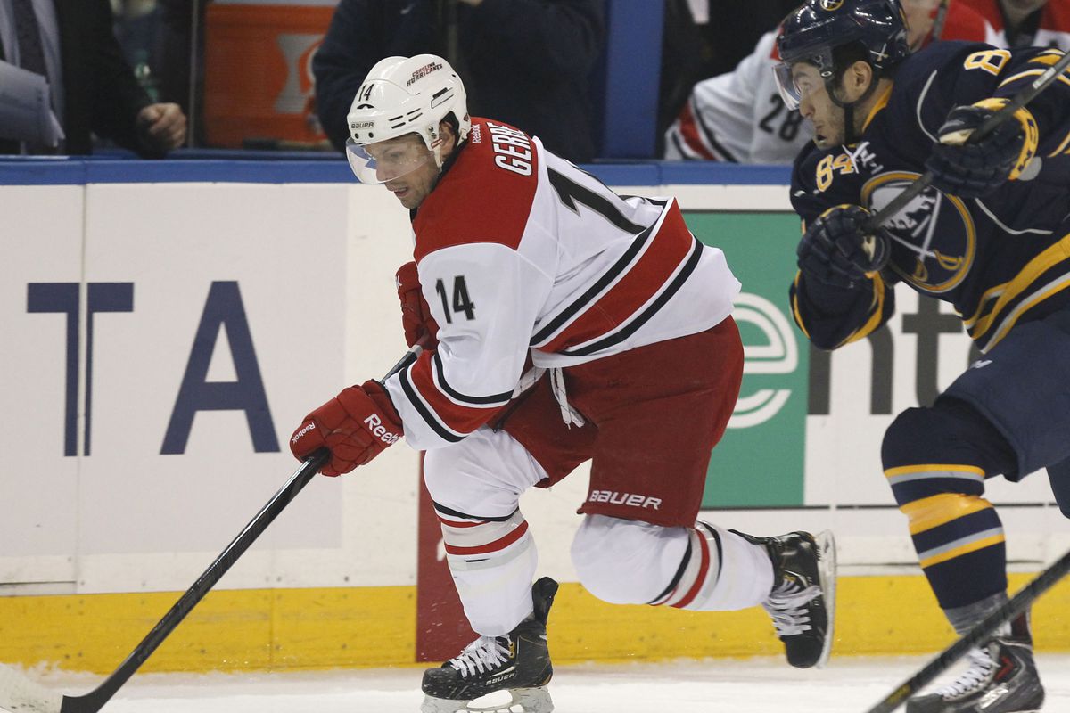 Nathan Gerbe up against his former mates