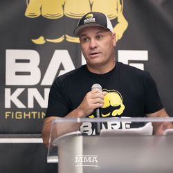 Bobby Gunn speaks at the BKFC 2 pre-fight press conference at Harrah’s Gulf Coast in Biloxi, Mississippi.