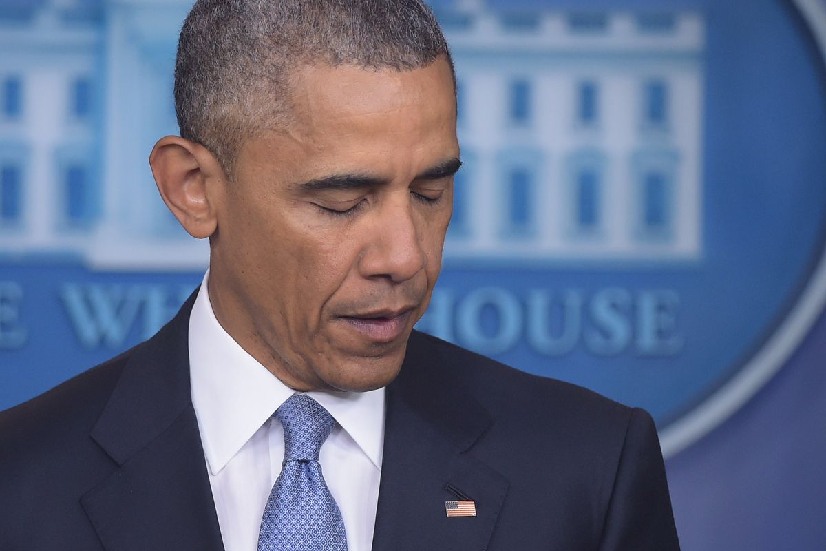 Obama announces the deaths of the two hostages at a press conference Thursday morning.