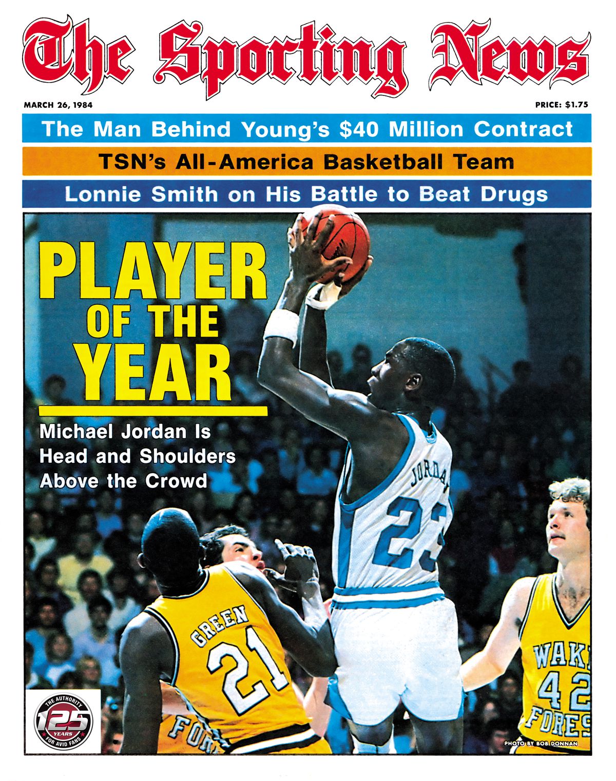 NCAA Basketball Covers - North Carolina Tar Heels’ Michael Jordan - Player of the Year - March 26, 1984