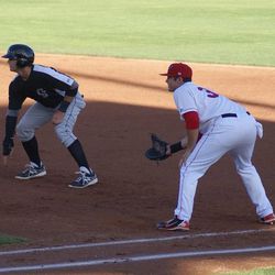 Eric Aguilera, originally drafted as an outfielder, has taken a liking to first base despite having to learn the position for the first time as a pro.