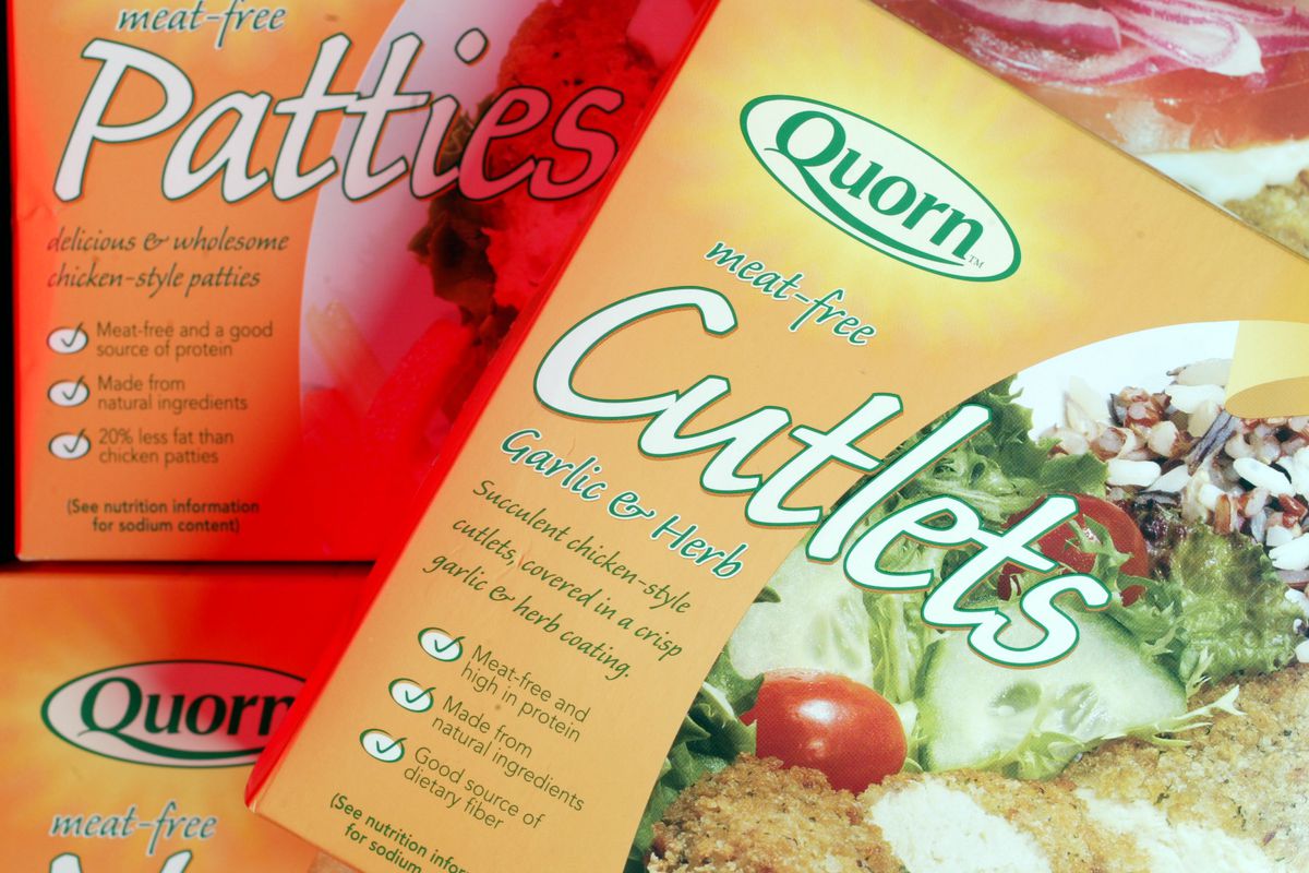 Meat free quorn, at the likes of which available at Sainsburys meat free butcher