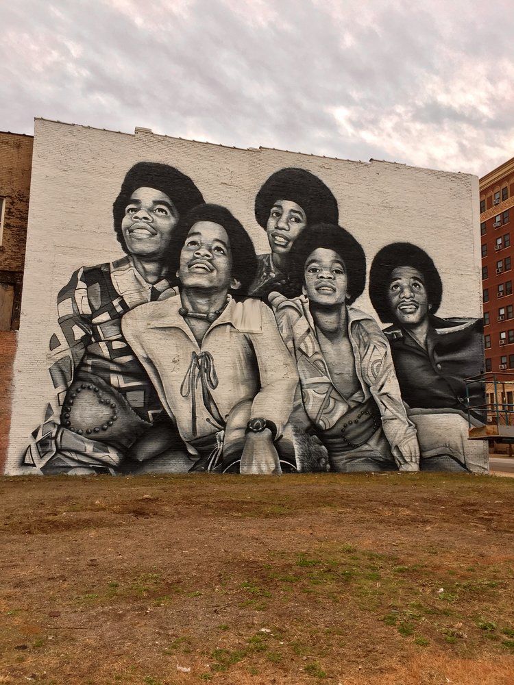 Felix Maldonado Jr.'s mural of the Jackson 5 in Gary lives only in memory and photos.  It was on a building that has since been demolished.