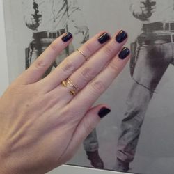 Around lunchtime I popped into my no-frills nail place on Hudson Street for a quick manicure because my cuticles were a fright! I went for a deep purple shade from <b>OPI</b> called Vant to Bite My Neck because—honestly?—the name made me giggle.