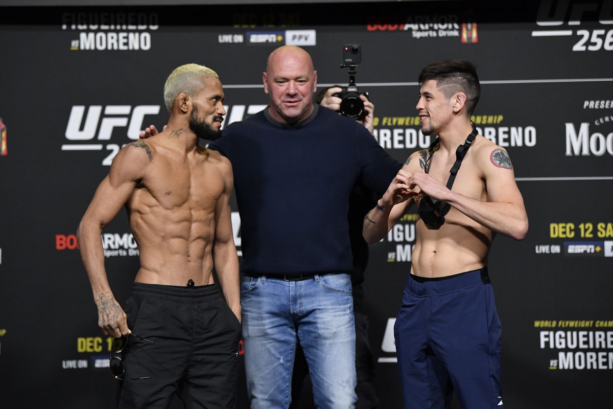 Deiveson Figueiredo and Brandon Moreno  at UFC 256 weigh-ins