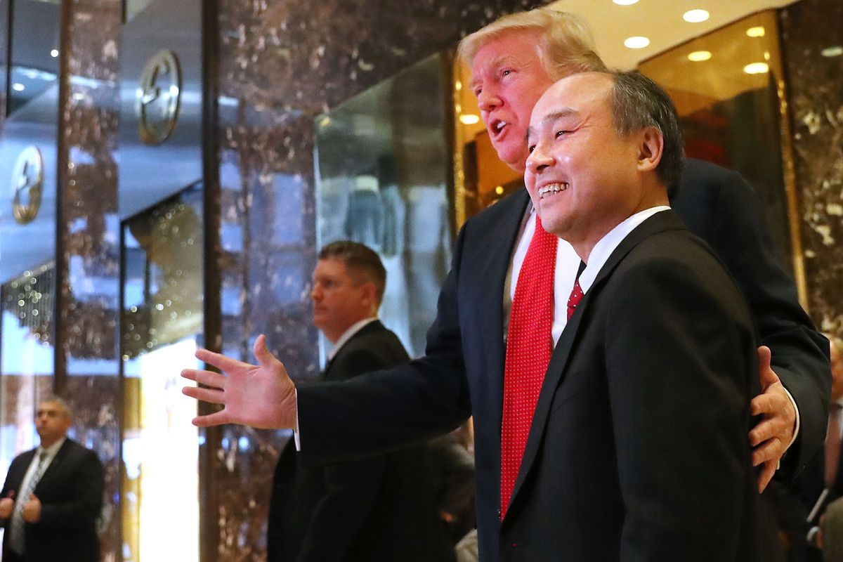 President Donald Trump with SoftBank’s Masayoshi Son at Trump Tower