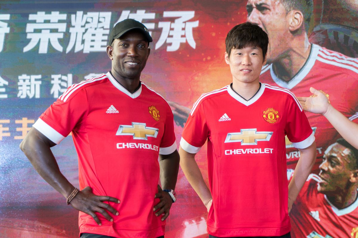 Dwight Yorke And Park Ji-Sung Attend Chevrolet Activity In Shanghai
