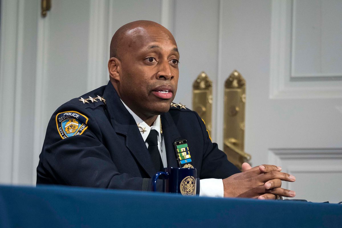 Rodney Harrison speaks at City Hall after being appointed NYPD Chief of Department, Feb. 25, 2021.