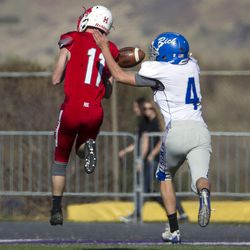 Rich and Kanab battle during a UHSAA 1A state semifinal football game at Weber State University in Ogden on Friday, Nov. 4, 2016. Kanab ousted Rich 21-0 and advances to the Class 1A state championship game.