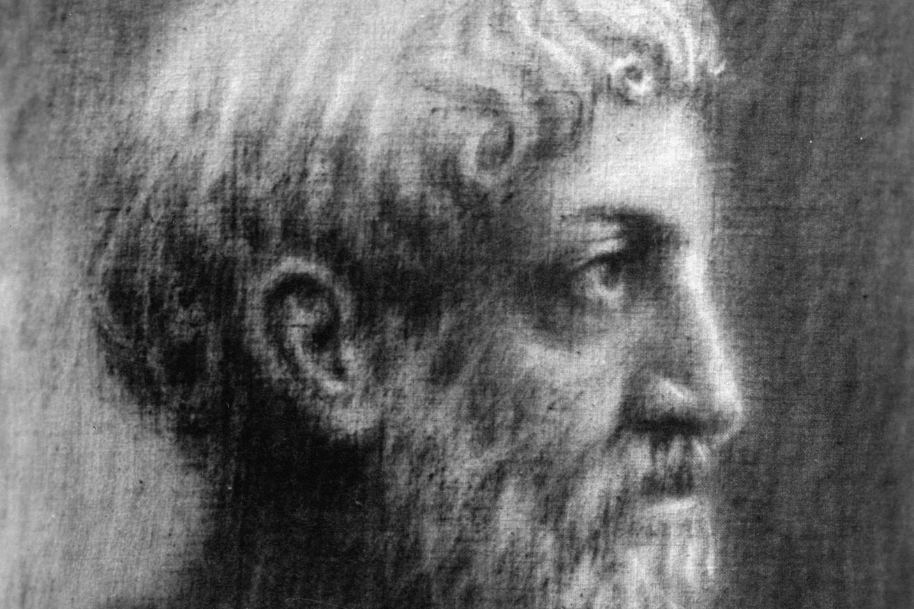 Portrait Pythagoras, Greek philosopher. Drawing. Undated. (Photo by Imagno/Getty Images) Portrait Pythagoras, griechischer Philosoph. Zeichnung. Undatiert.