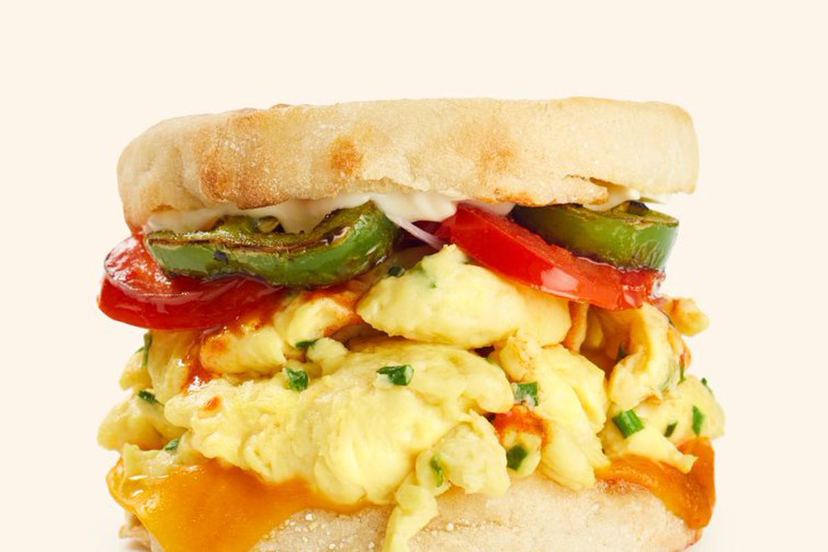 A sandwich with a plant-based egg.