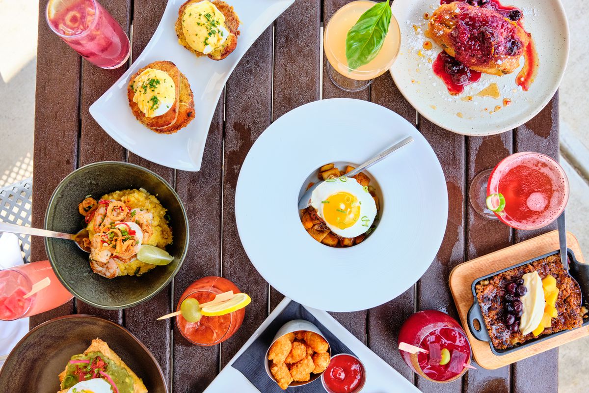 An array of brunch dishes