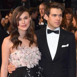Keira Knightley, left and James Righton  arrive for the British Academy Film and Television Awards 2015, at the Royal Opera House, in London, Sunday, Feb. 8, 2015. 