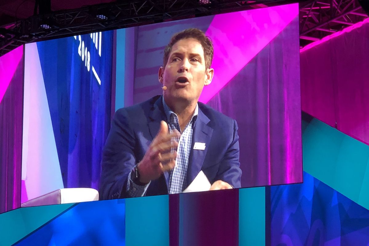 Steve Young speaks at the Silicon Slopes Tech Summit.