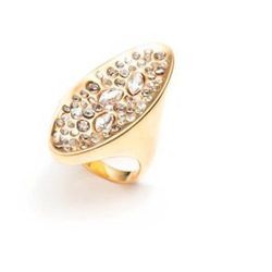 Crystal-encrusted gold marquis <a href="https://www.alexisbittar.com/CRYENCRSTD-GOLD-MARQUIS-RG.html">ring</a>. Originally $225, now $67.50.