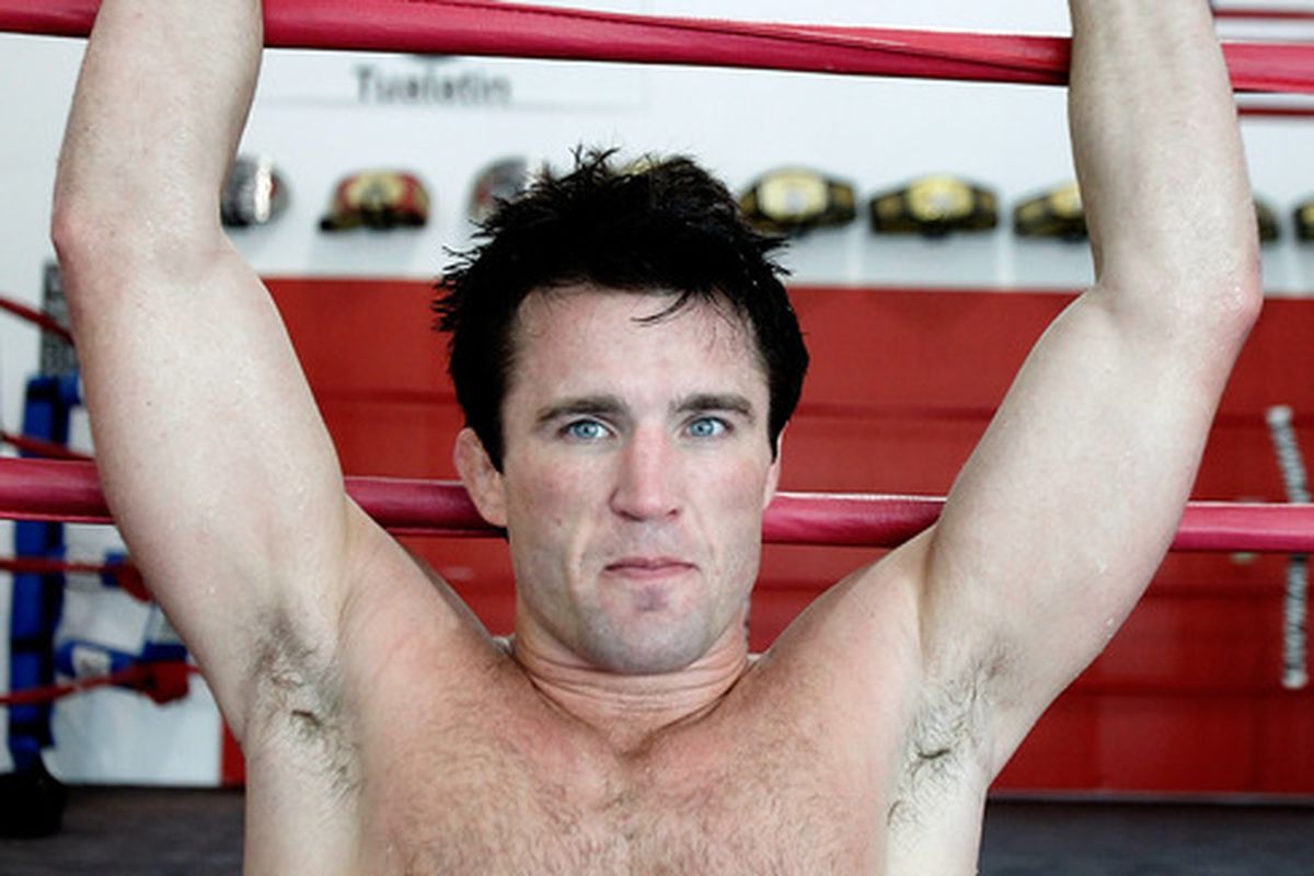 TUALATIN, OR - JUNE 26:  Chael Sonnen rests after a workout at the Team Quest gym on June 26, 2012 in Tualatin, Oregon.  Sonnen will fight Anderson Silva July 7, 2012 at UFC 148 in Las Vegas, Nevada.  (Photo by Jonathan Ferrey/Getty Images)