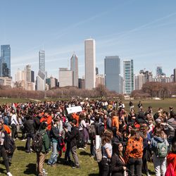 Students walked out Friday and gathered in Grant Park to protest gun violence. | Erin Brown/Sun-Times