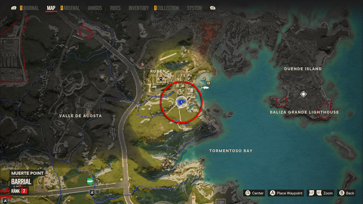A Criptograma chart location and map from Far Cry 6