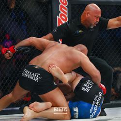 Fedor Emelianenko pounds out Chael Sonnen at Bellator 208 at the Nassau Coliseum in Uniondale, N.Y.