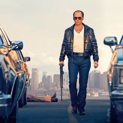 Whitey Berger in <i>Black Mass</i>. Bonus points for a quilted bomber jacket.
