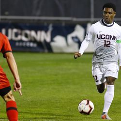 The Cincinnati Bearcats take on the UConn Huskies in a men’s college soccer game at Morrone Stadium in Storrs, CT on October 6, 2018.