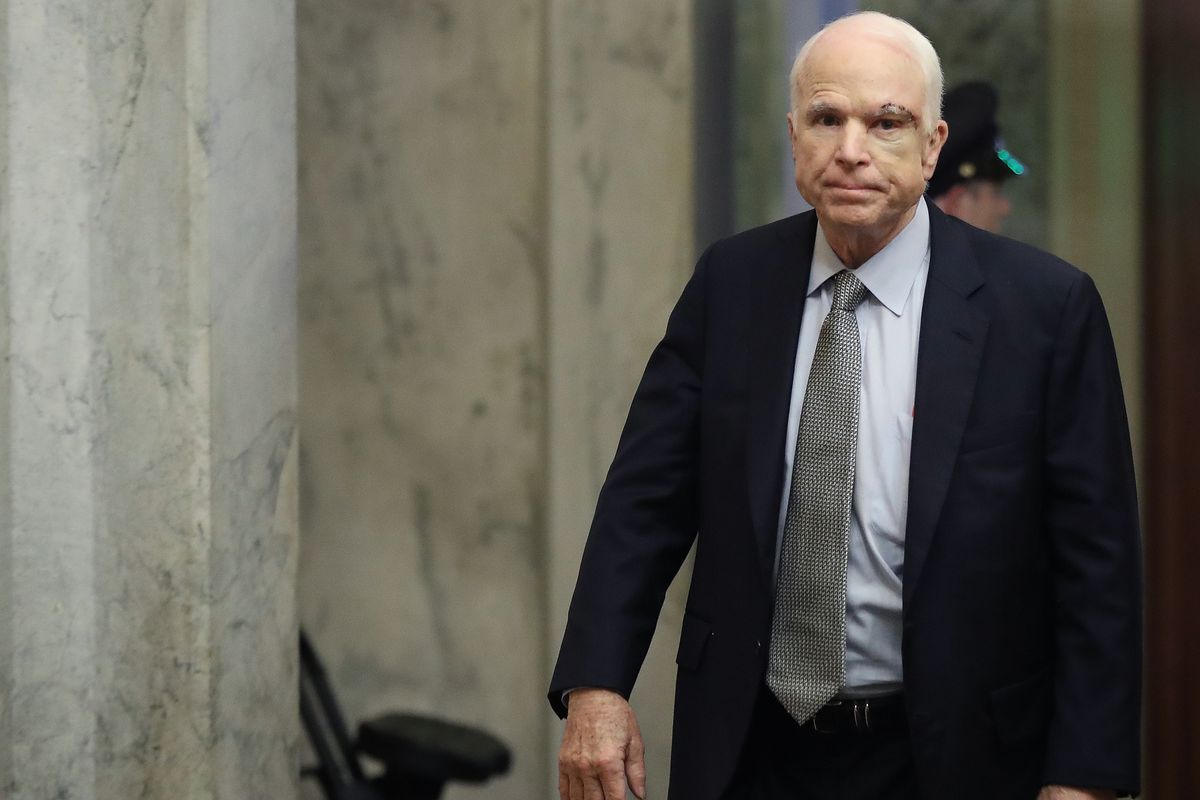 Sen. John McCain (R-AZ) Back On Capitol Hill For Health Care Vote, After Cancer Diagnosis Last Week