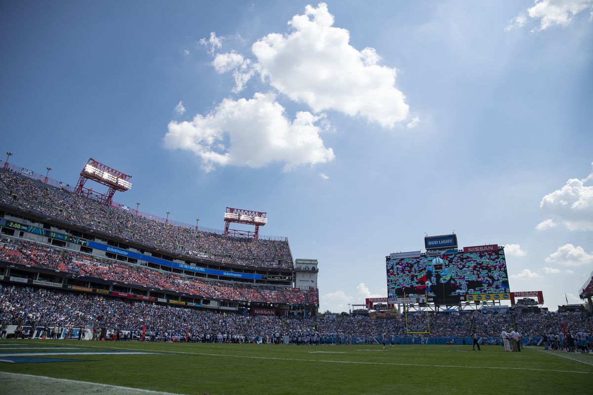 General view from field level during the game between the Tennessee Titans and the Indianapolis Colts at Nissan Stadium on September 15, 2019 in Nashville, Tennessee.