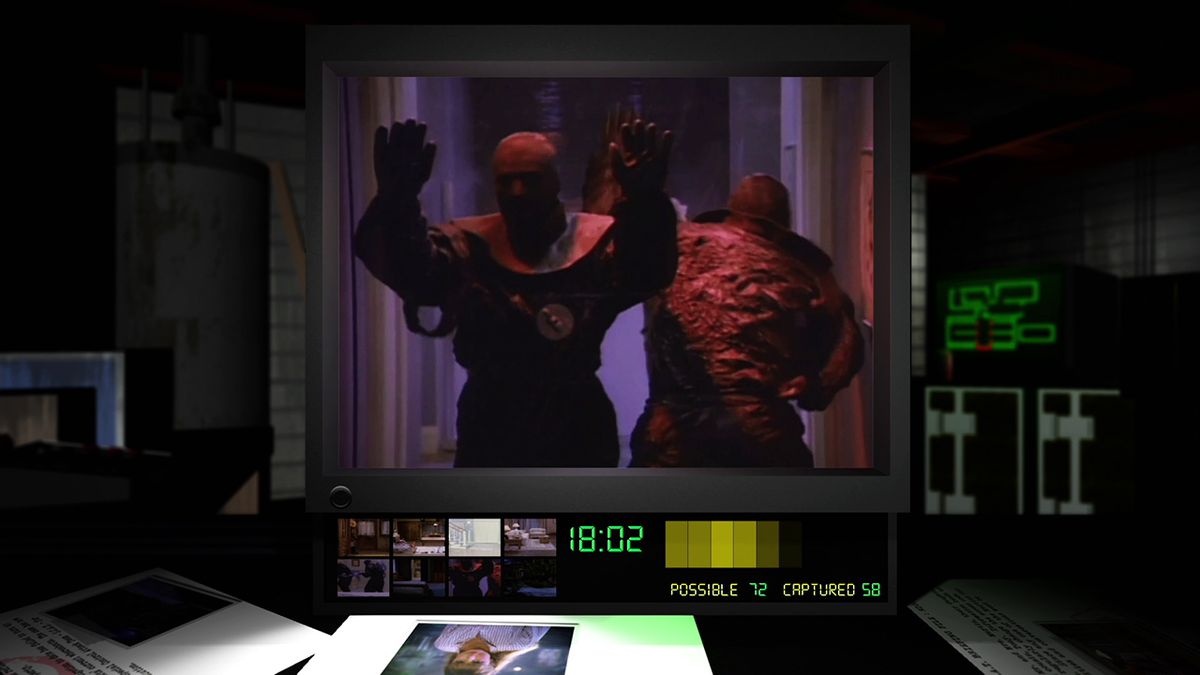 A screenshot of Night Trap 25th Anniversary Edition depicting two black-clad Augers