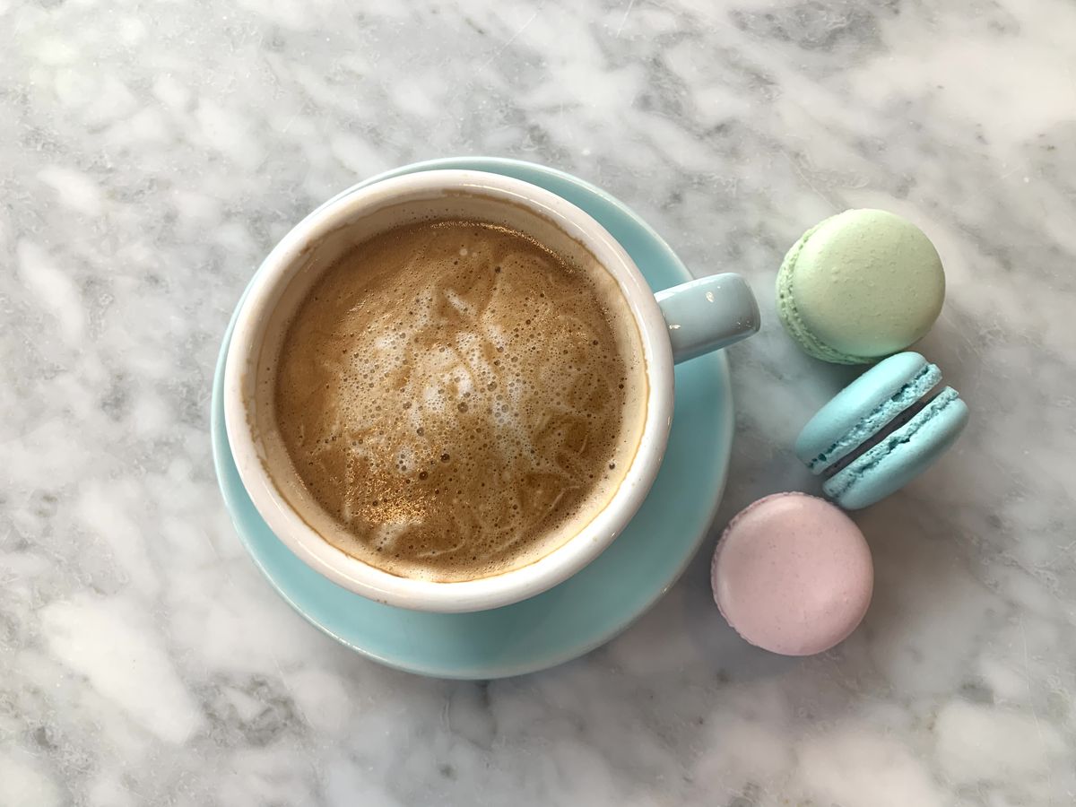 Coffee and macarons from Sweet Life&nbsp;