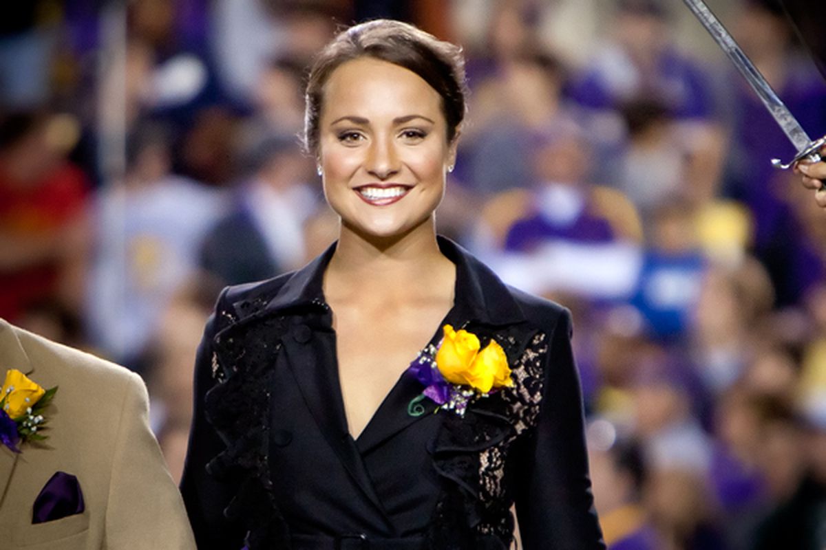 Mo Isom, LSU homecoming queen and maybe football player. Via LSU.