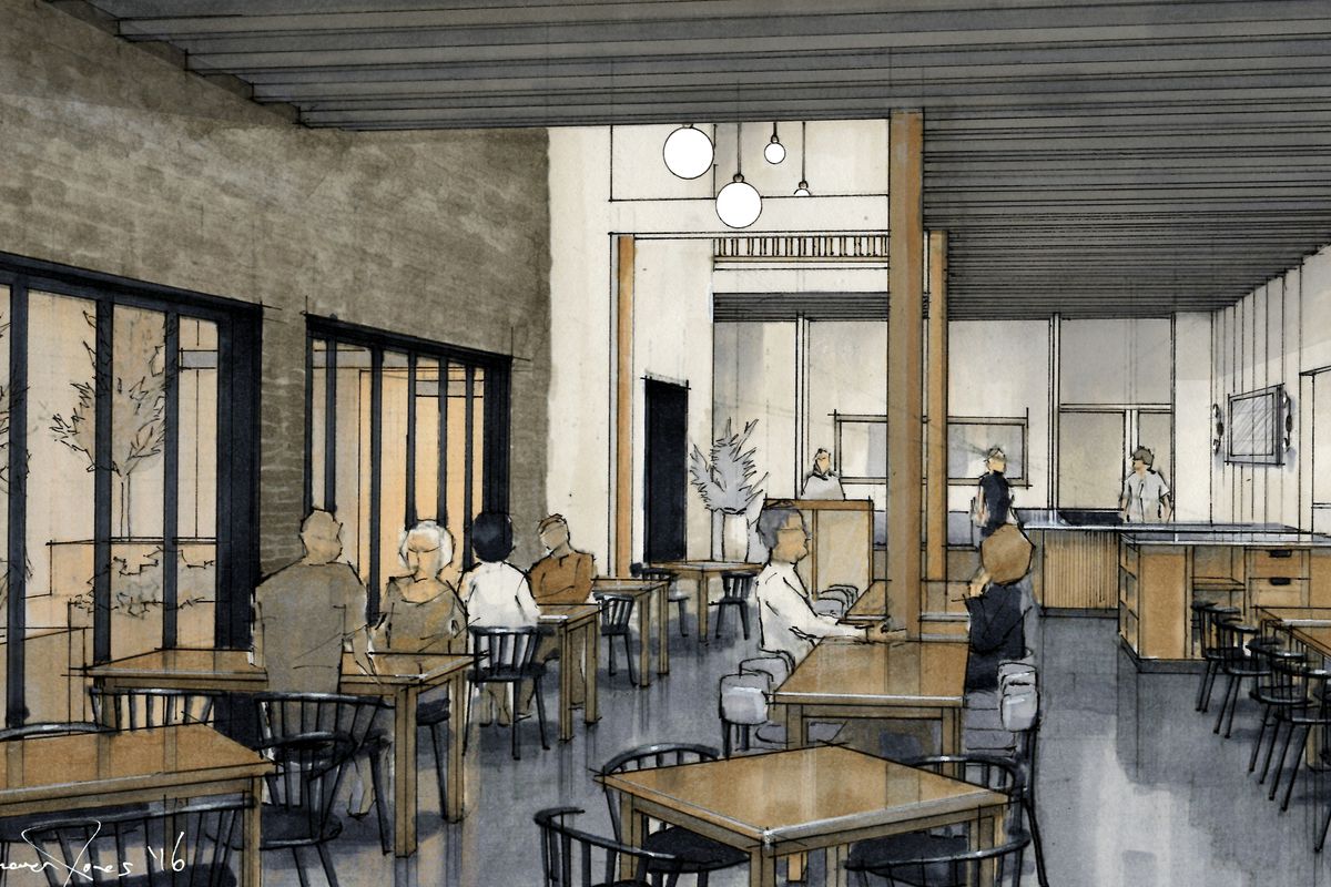 A rendering of the dining room at Elske.