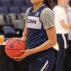 The UConn Huskies practice before their Final Four matchup with Notre Dame Fighting Irish at Amalie Arena in Tampa, FL on April 4, 2019.