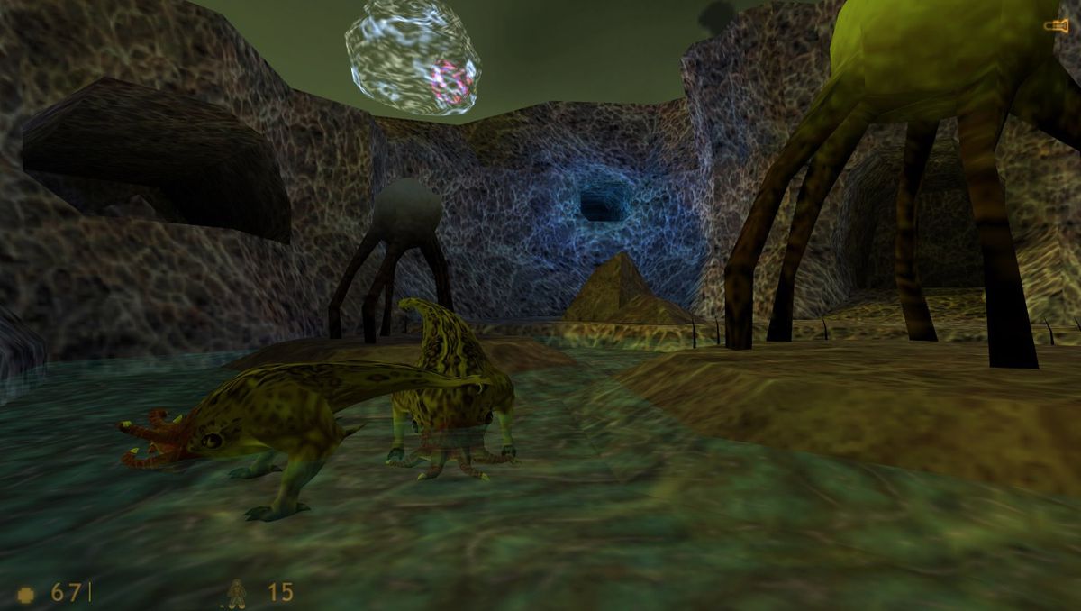 A screenshot of Half-Life’s Xen levels