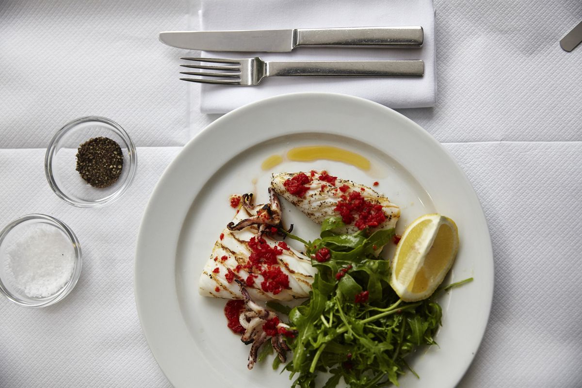 Squid with chilli and lemon at The River Cafe, one of London’s best waterside Italian restaurants