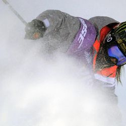 Logan Devin (USA) competes during the women's halfpipe competition at Park City Mountain Resort on Saturday, Jan. 18, 2014.