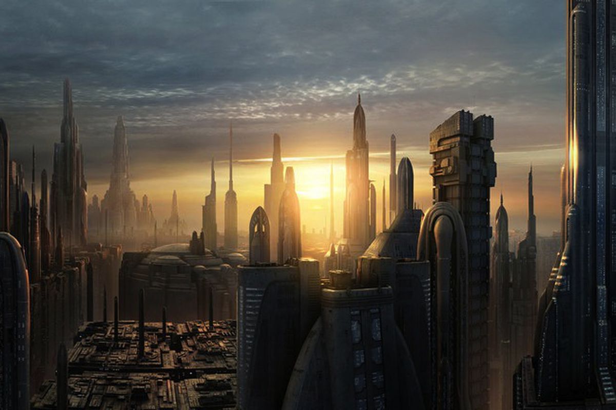 Coruscant, the futuristic capital city of the Galactic Empire in the 'Star Wars' universe