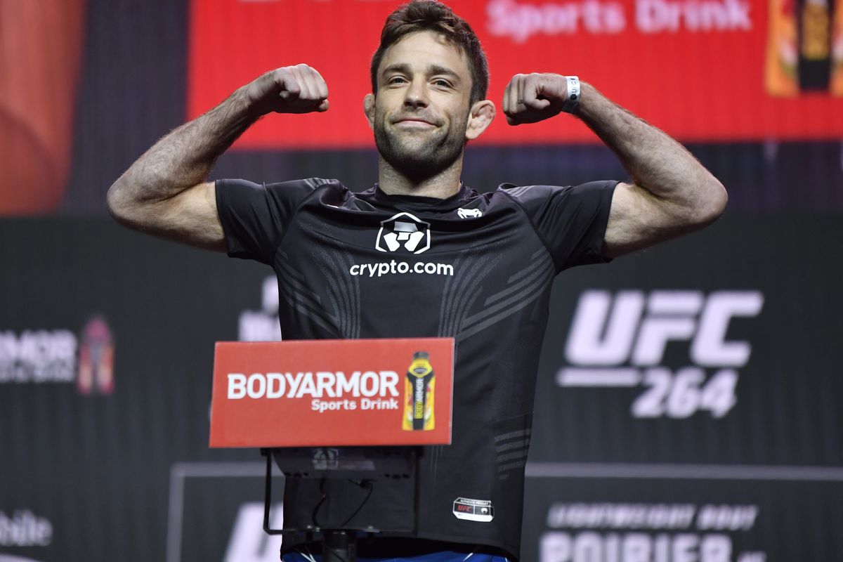 Ryan Hall during ceremonial weigh-ins for UFC 264. 