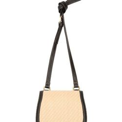 Look 23: Woven Straw Mini Saddle Bag in Cream, $24.99 (Available at Target.com only)