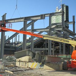 Wider view of steel work in right field - 