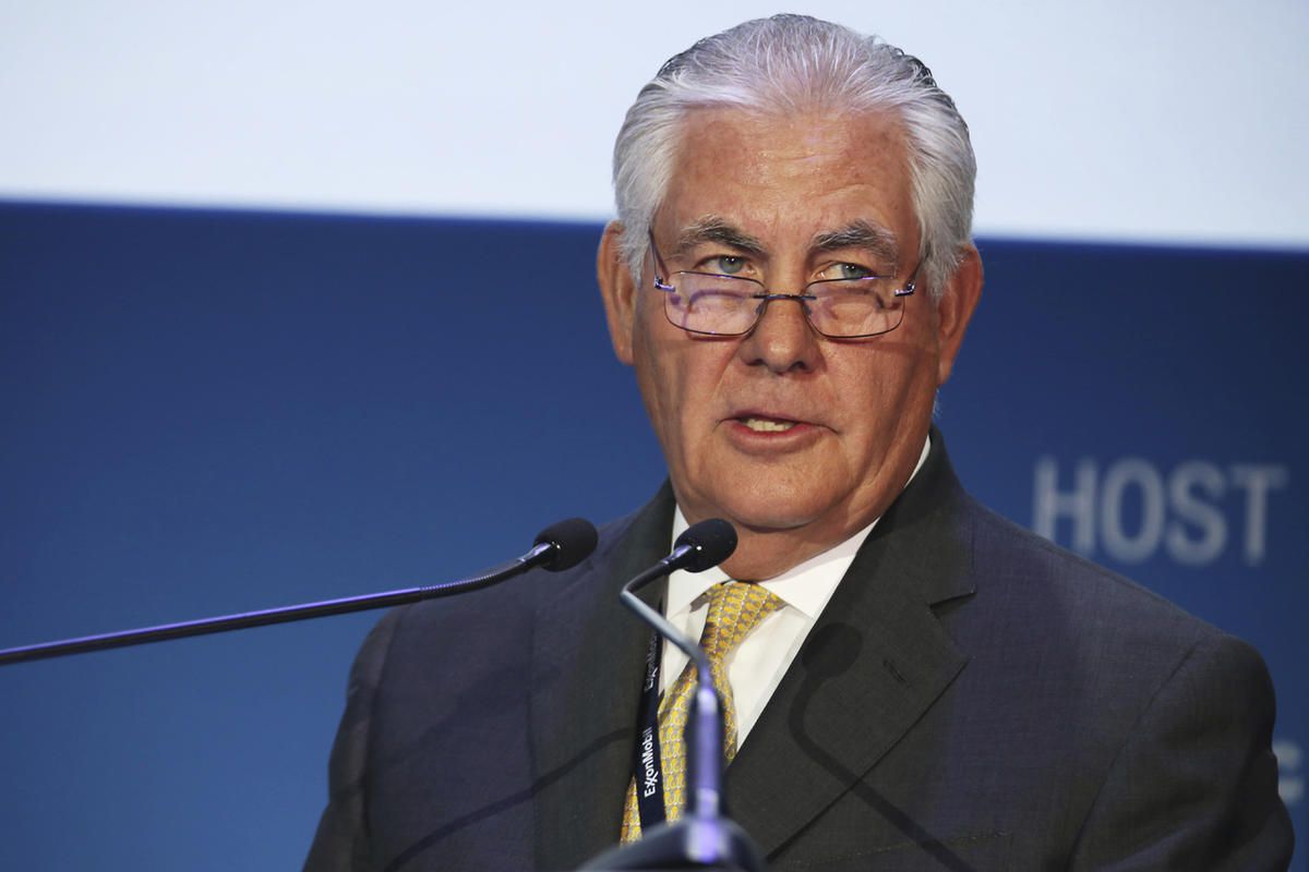 ExxonMobil CEO and chairman Rex W. Tillerson gives a speech at the annual Abu Dhabi International Petroleum Exhibition & Conference in Abu Dhabi, United Arab Emirates, on Monday, Nov. 7, 2016. Those attending the conference this week remain worried about 