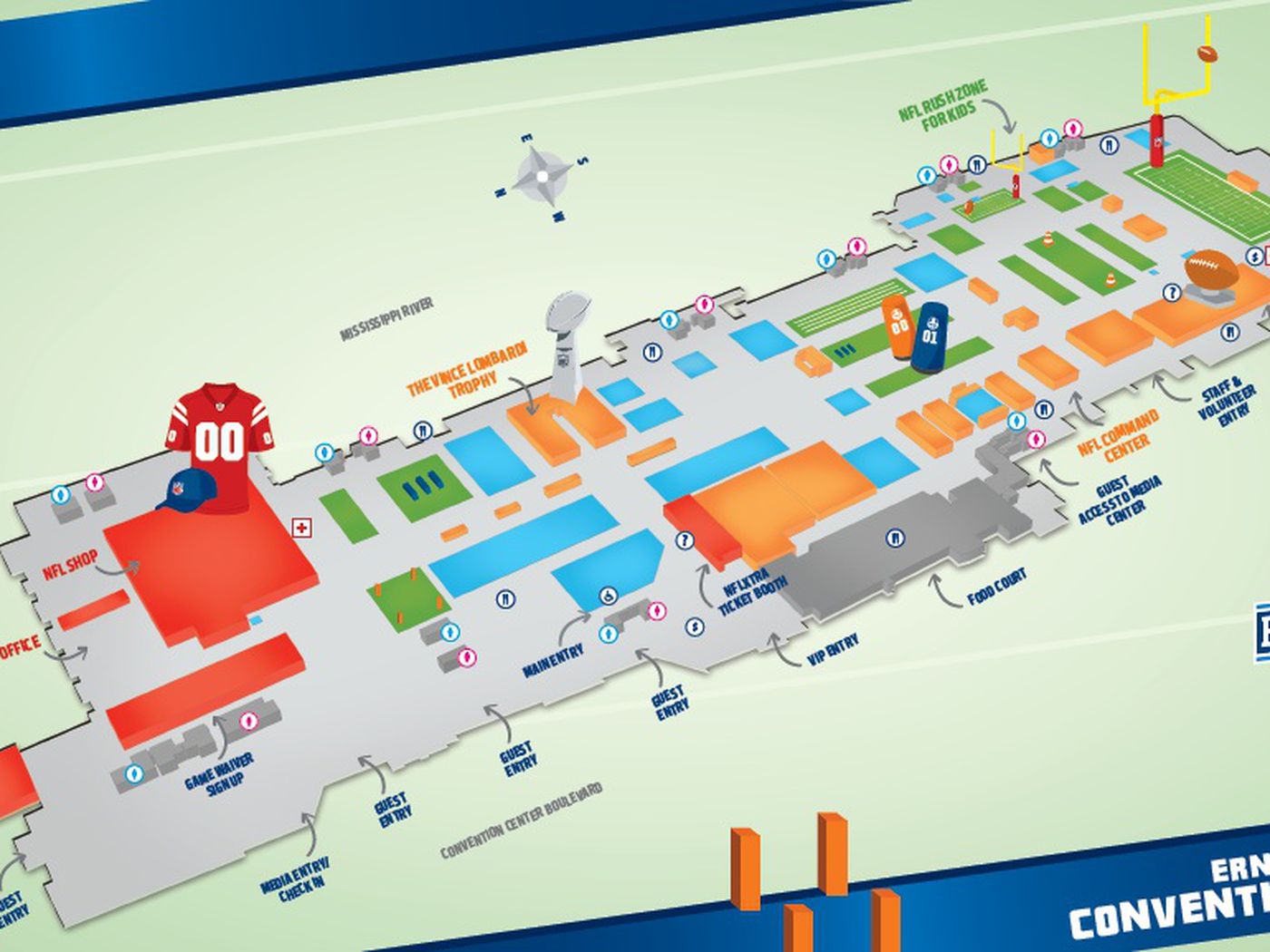 Super Bowl XLVII: NFL Experience Map and Attractions - Canal Street  Chronicles