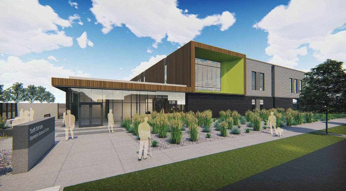 A rendering of one of the three new homeless resource centers being built in Salt Lake City and South Salt Lake.