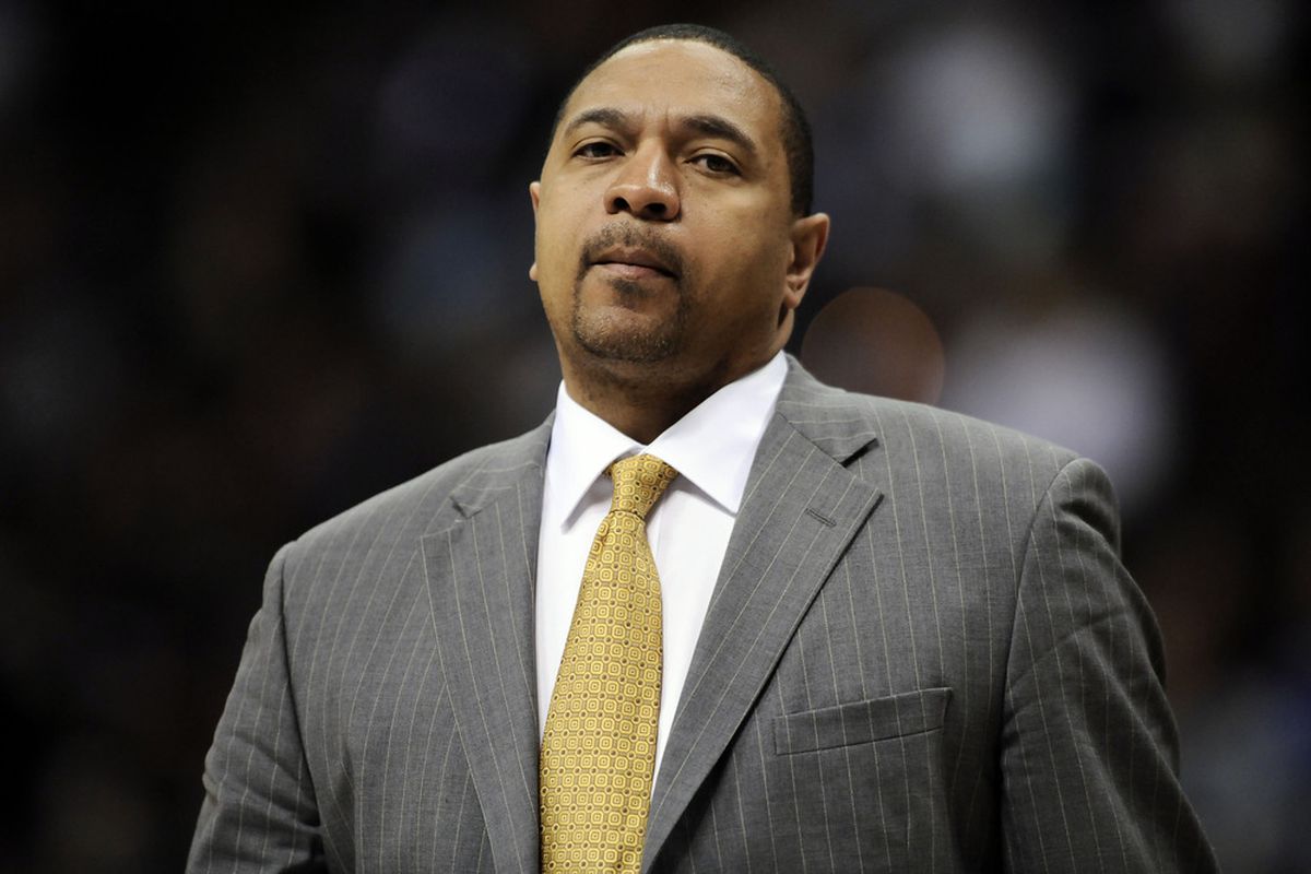 Mark Jackson looks like he's avoiding responding to the question, "What are you eating?"