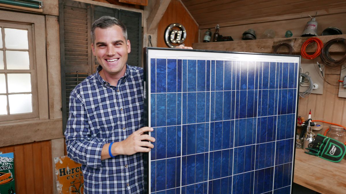 Holding a solar panel