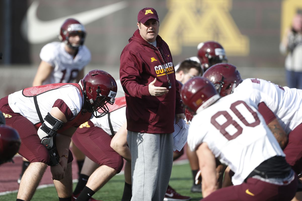 Gophers offensive coordinator Kirk Ciarrocca during football practice at the University of MinnesotaTuesday March 28 2017 in Minneapolis, MN.] JERRY HOLT ‚Ä¢ jerry.holt@startribune.com